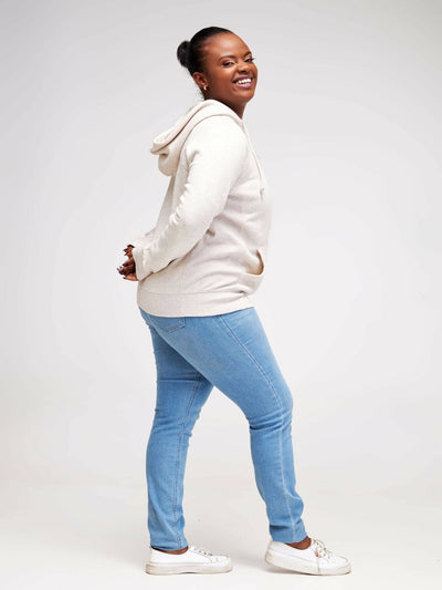 Hessed Zip Up Unisex Hoodies - White - Shopzetu