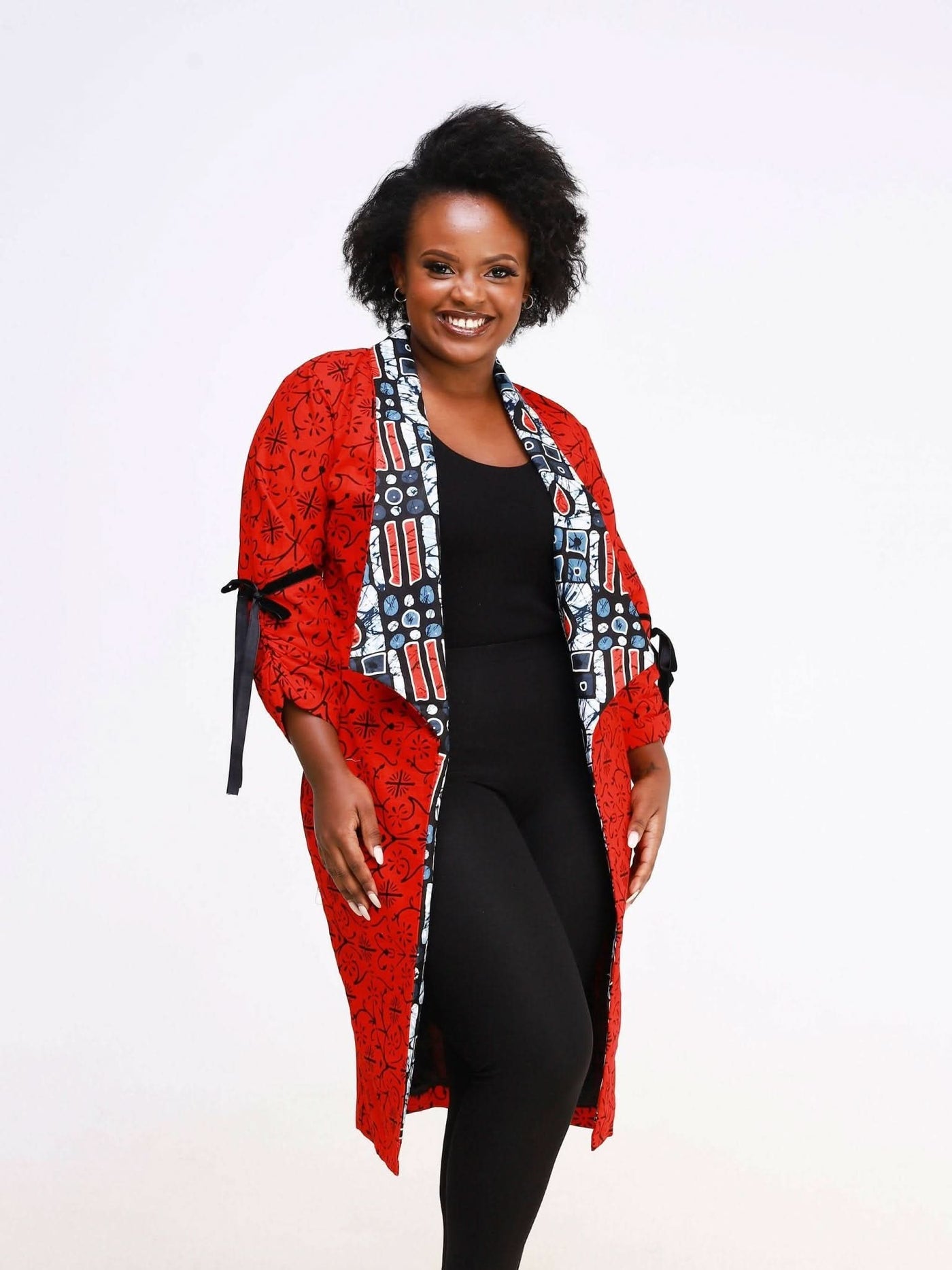 Ancestral House Partnered Kimono Dress - Red - Shopzetu