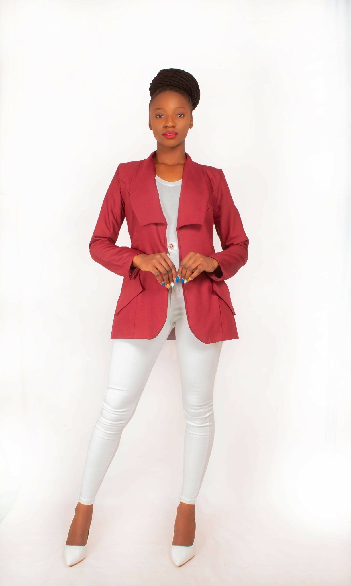 Da'joy Fashions Horus Coat - Maroon - Shopzetu