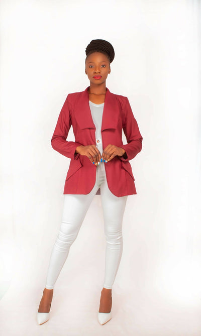 Da'joy Fashions Horus Coat - Maroon - Shopzetu