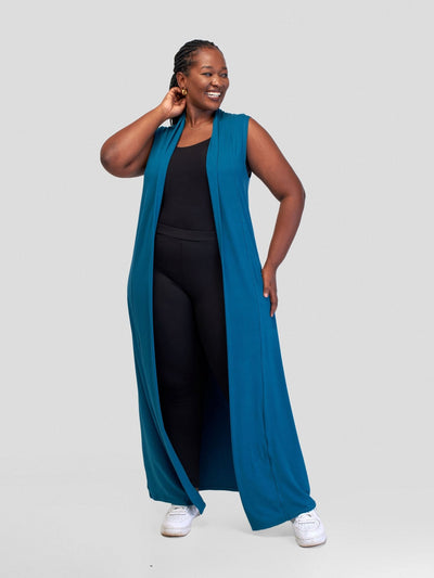 Vivo Basic Sleeveless Extra Long Lily Waterfall - Deep Teal - Shopzetu