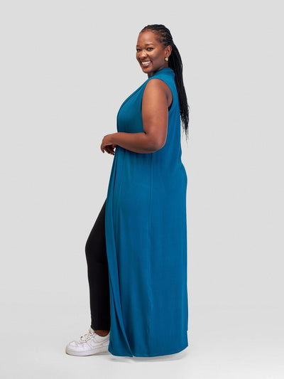 Vivo Basic Sleeveless Extra Long Lily Waterfall - Deep Teal - Shopzetu
