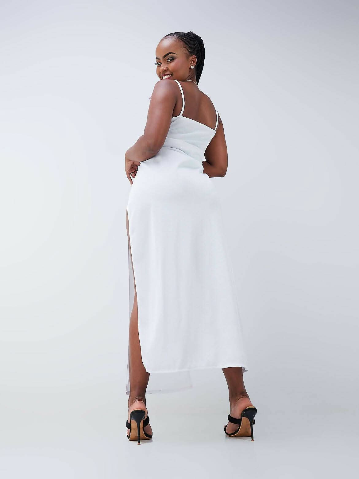 Da'joy Fashions Bond Girl Maxi Dress - White - Shopzetu