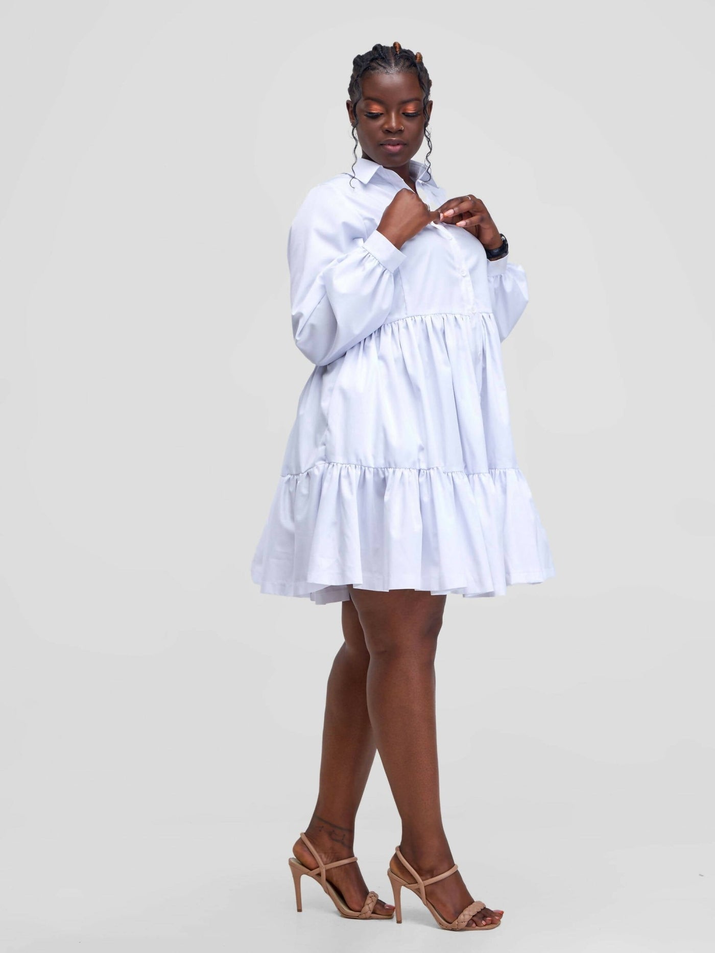 Izulu Kenderi Dress - White - Shopzetu
