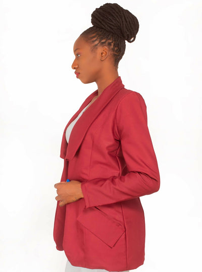 Da'joy Fashions Horus Coat - Maroon - Shopzetu