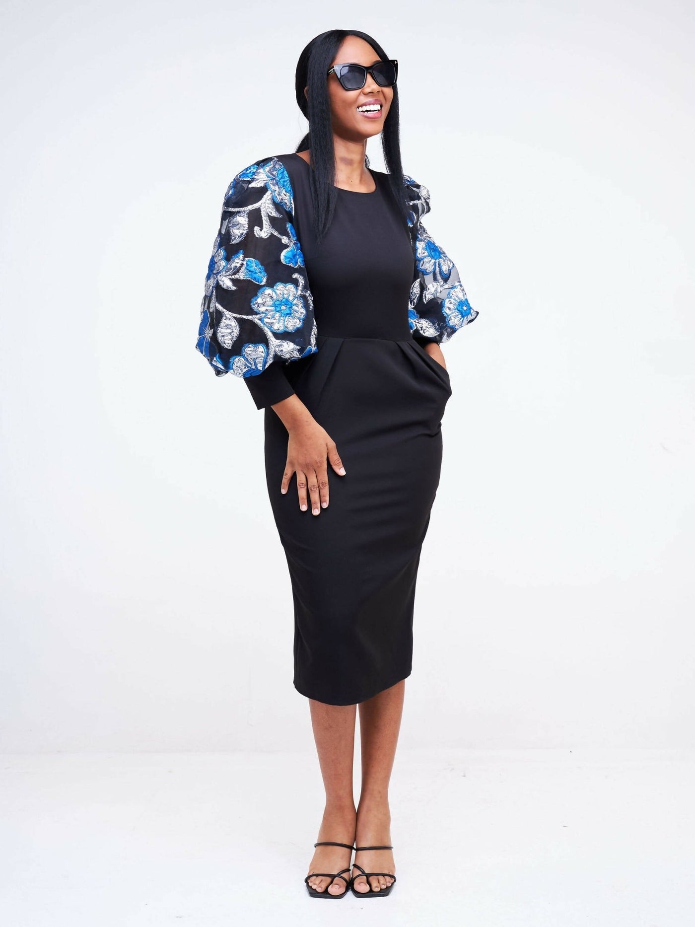 The Fashion Frenzy Puff Sleeves Dress - Black - Shopzetu