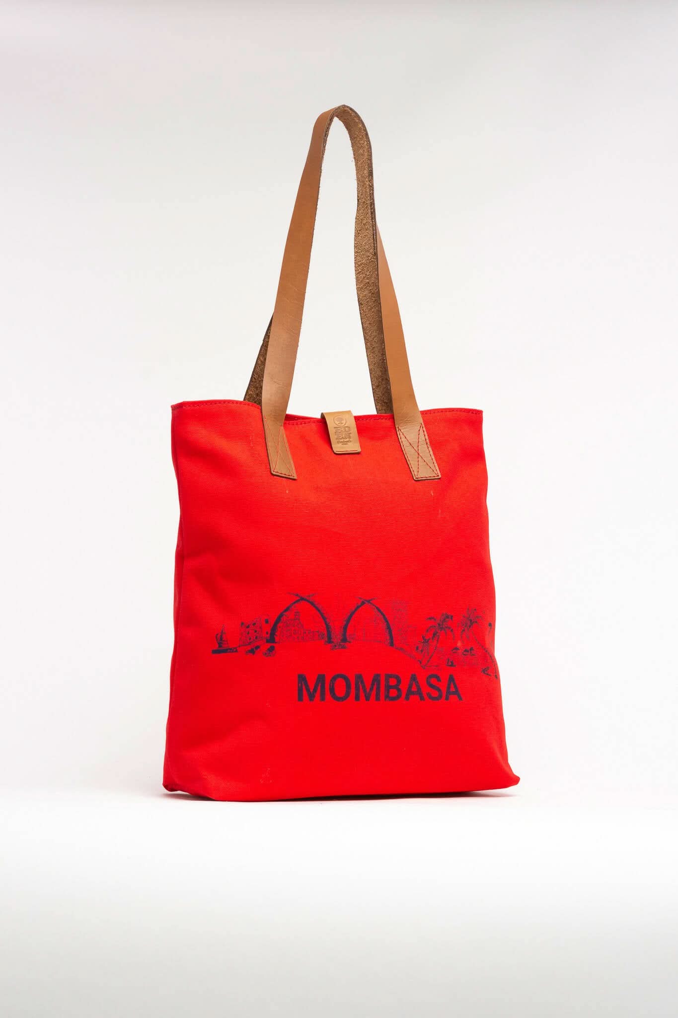 Eden Leather Mombasa Canvas Tote Bag - Red - Shopzetu