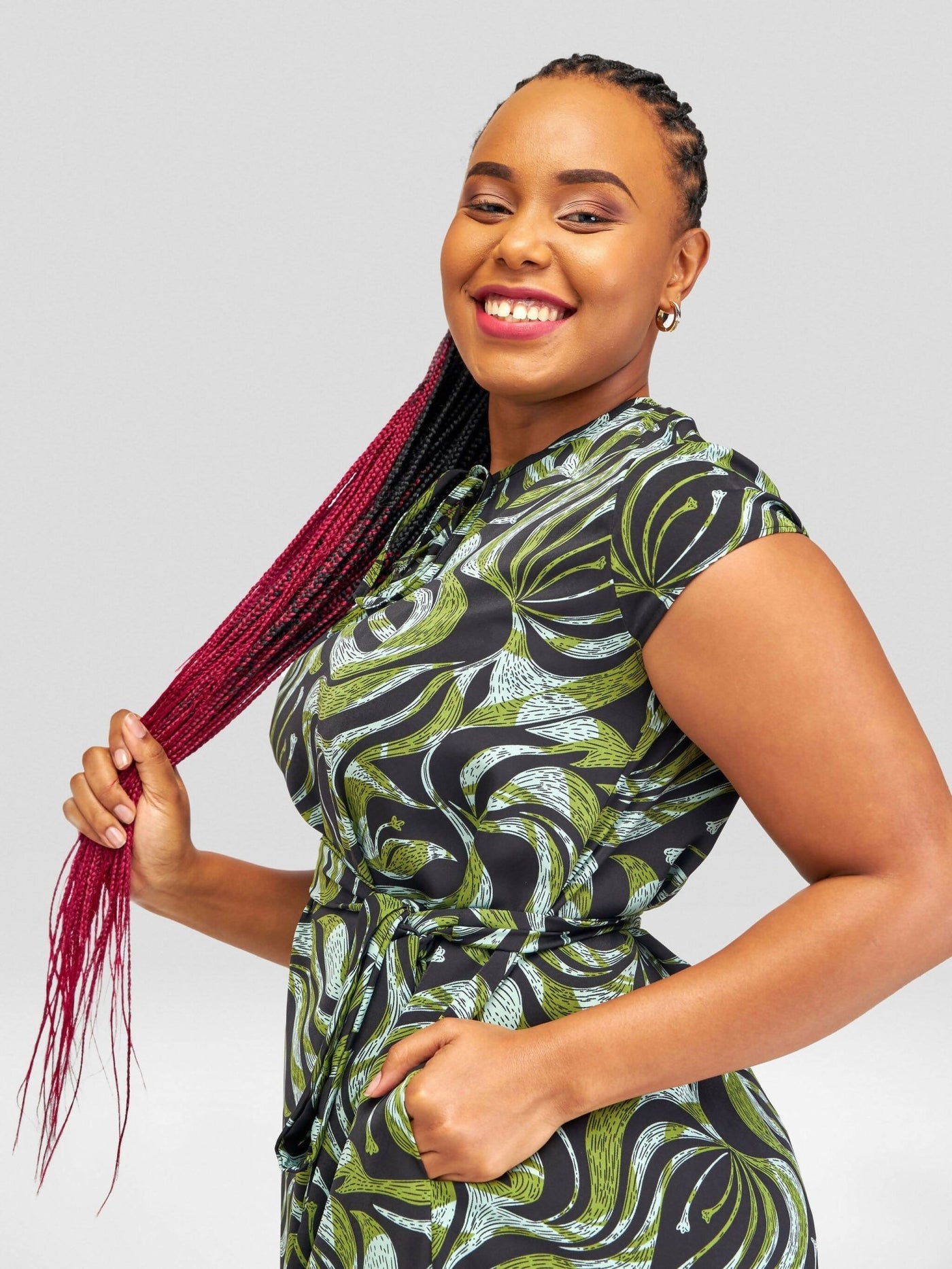 Salok Havilah Apphia Shift Dress - Green Print - Shopzetu