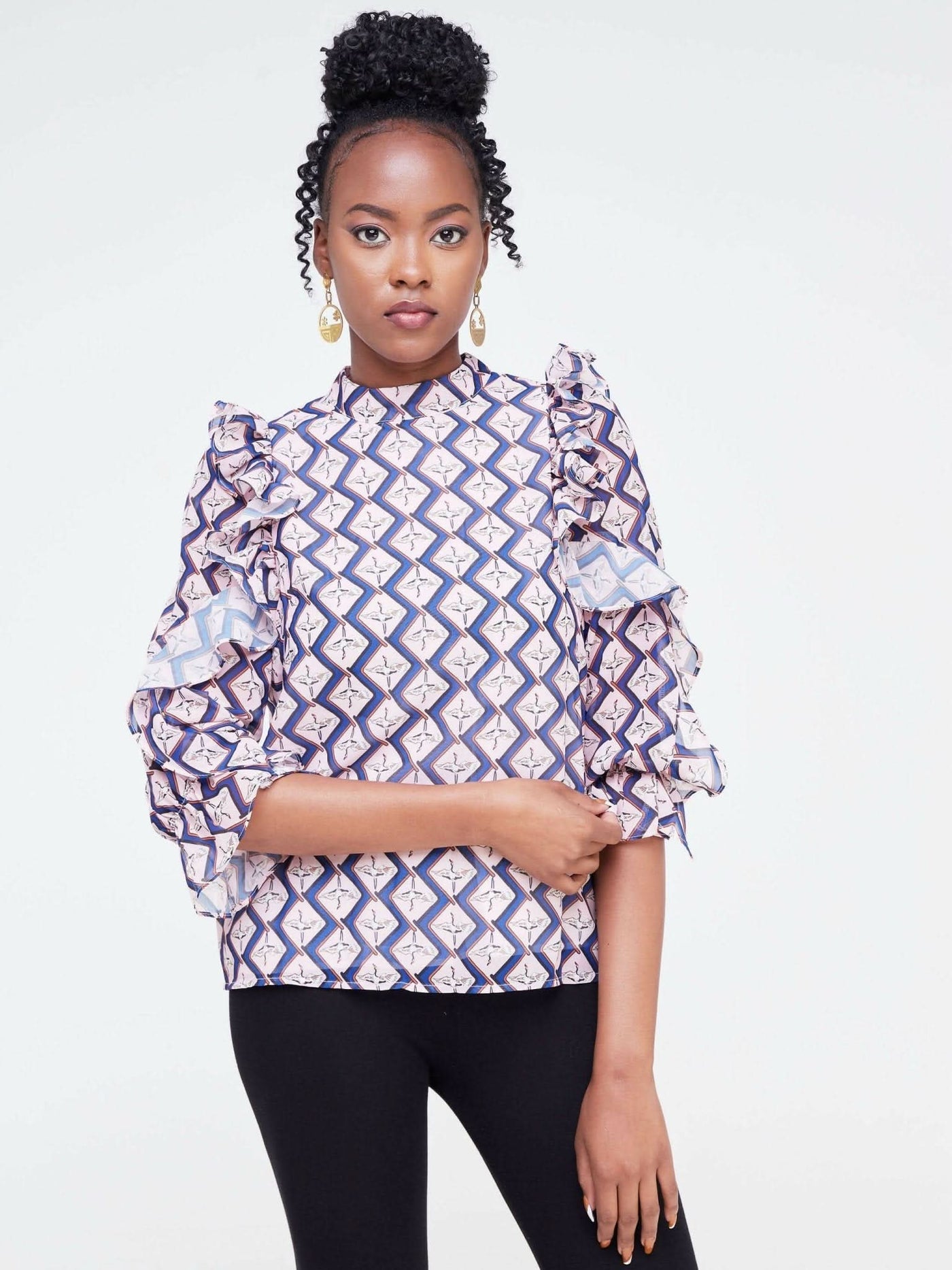 The Fashion Frenzy Ruffled Top- Purple - Shopzetu