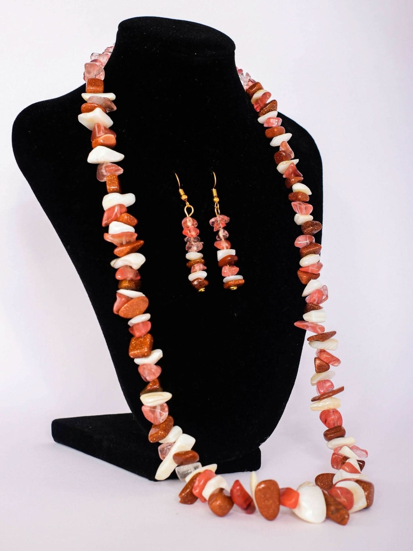 Klewisia Closet Ceramic Mix Necklace Beads Jewellery - Brown - Shopzetu