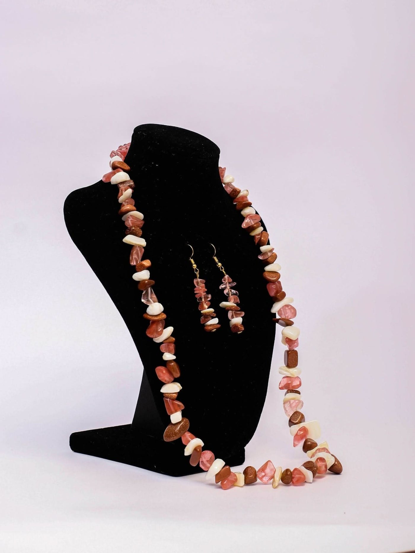 Klewisia Closet Ceramic Mix Necklace Beads Jewellery - Brown - Shopzetu