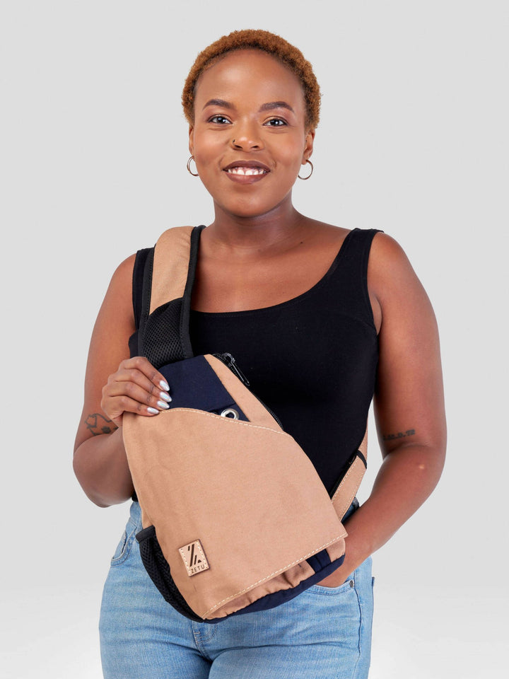 Zetu Africa Slingbag Crossbag - Tan - Shopzetu