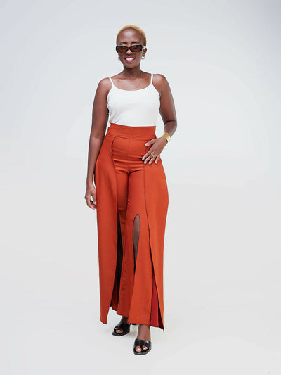 Da'joy Fashions Sand Pallazo Pants - Brown - Shopzetu