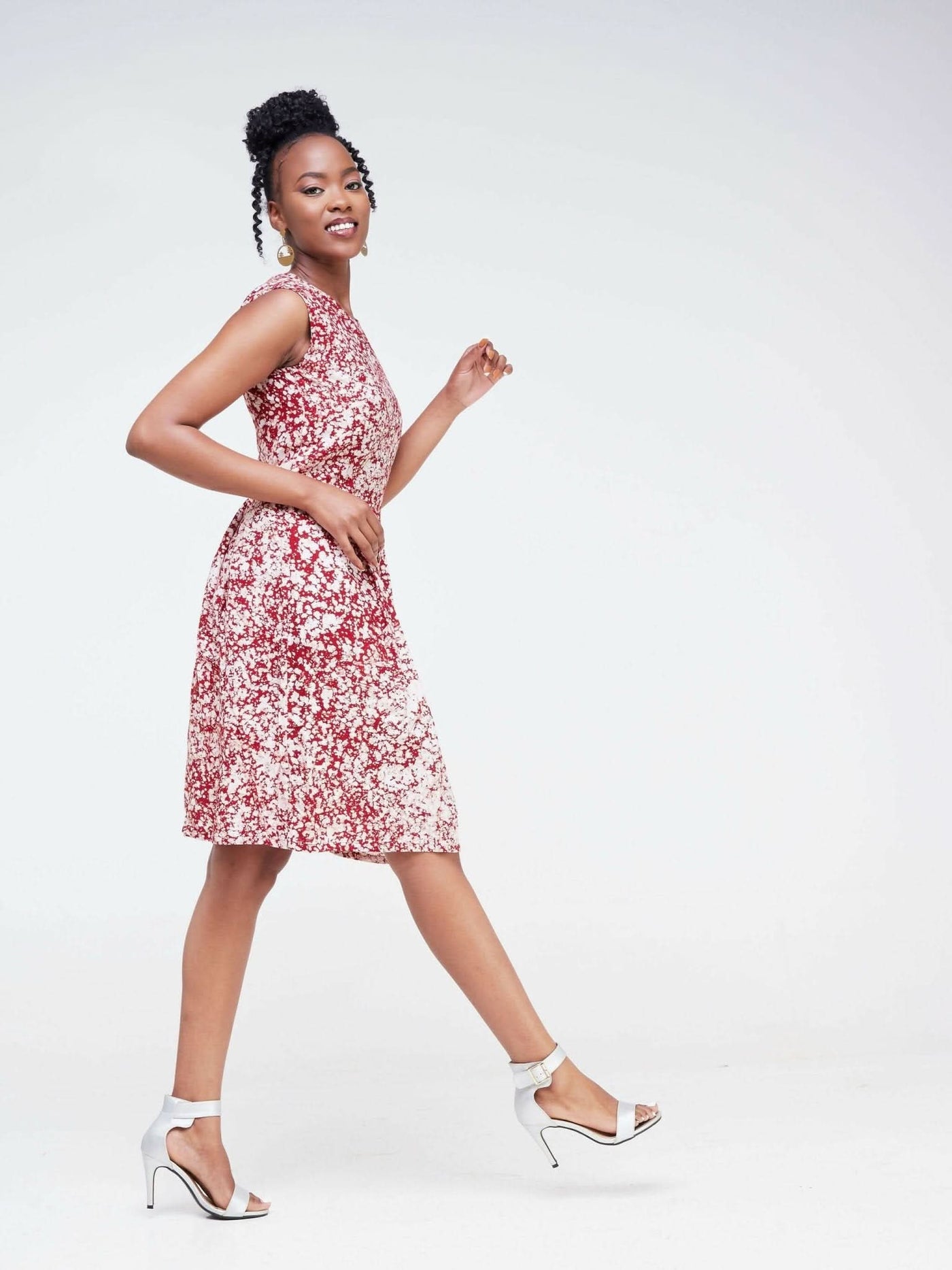 The Fashion Frenzy Wendo Printed Skater - Red - Shopzetu