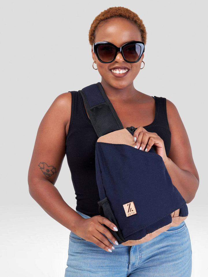 Zetu Africa Slingbag Crossbag - Navy Blue - Shopzetu