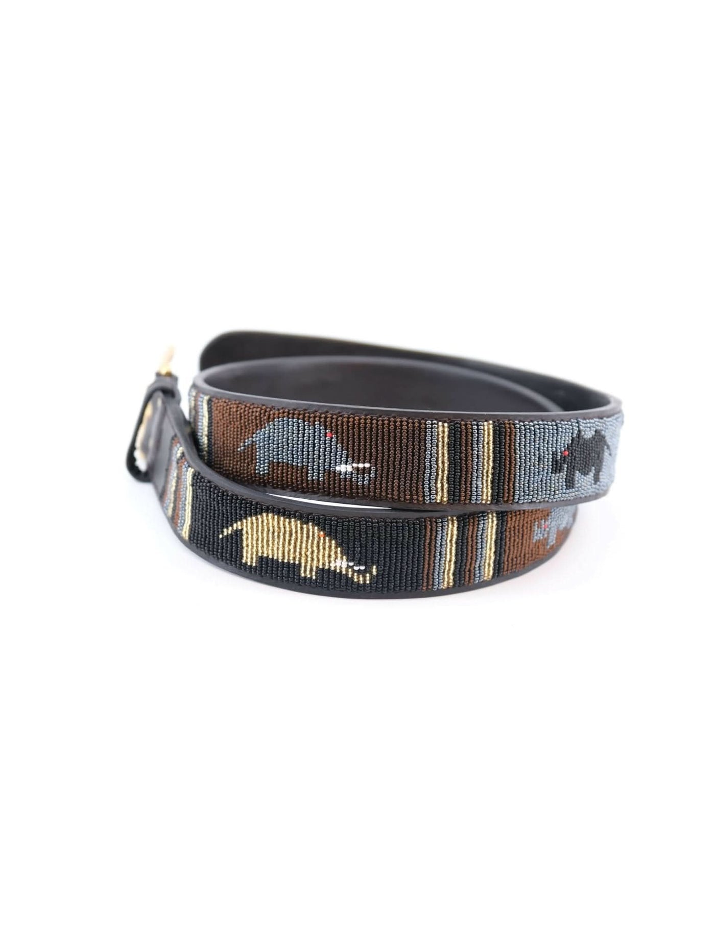 Azu's Beaded 4cm Width Belt - Wildlife Design - Shopzetu