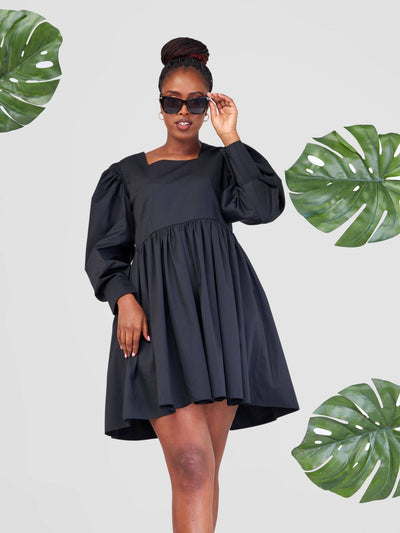 Izulu Doldol Mini Dress - Black - Shopzetu
