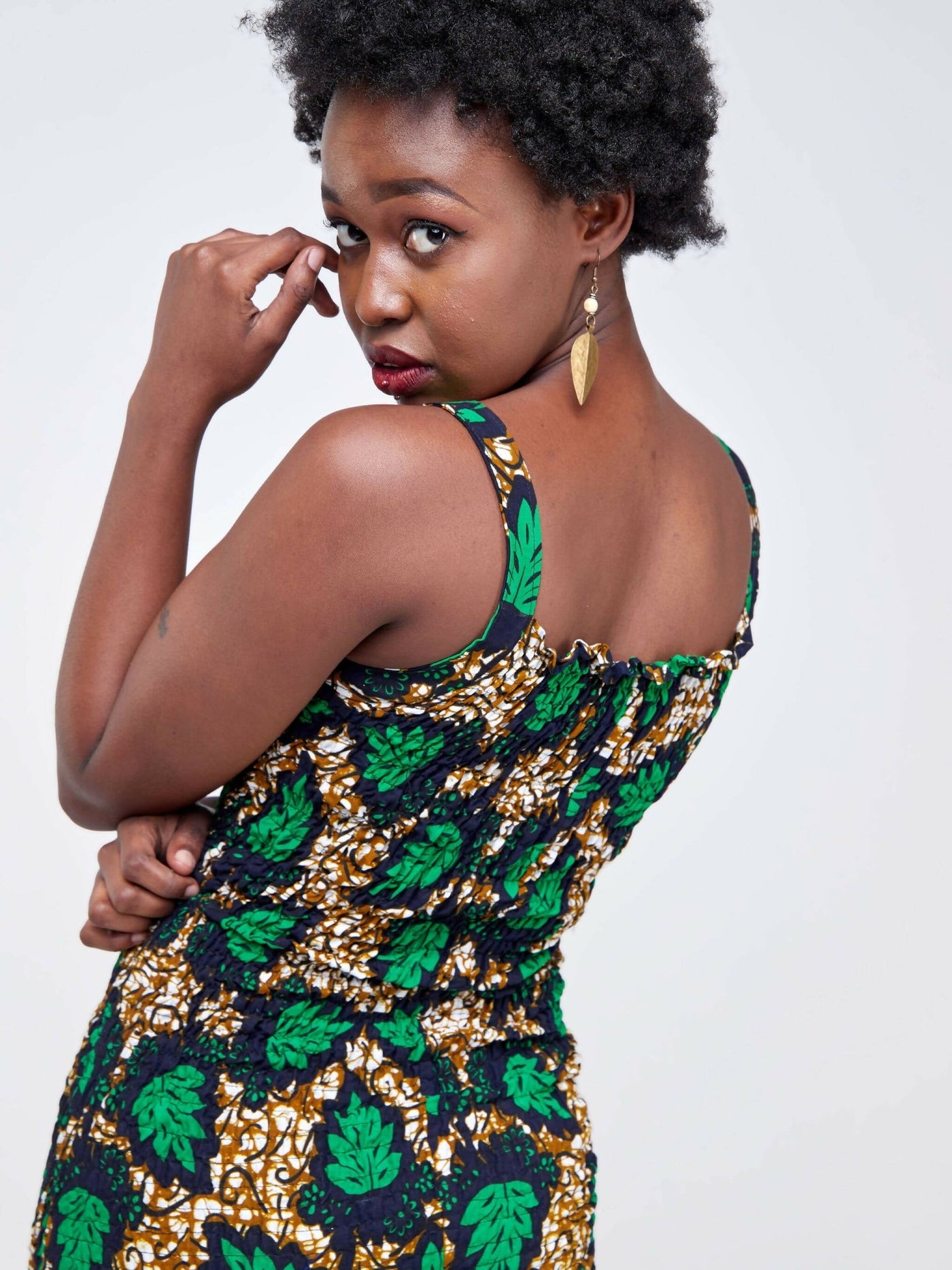 Da'joy Fashions Sekhmet Ankara Dress - Black / Green - Shopzetu