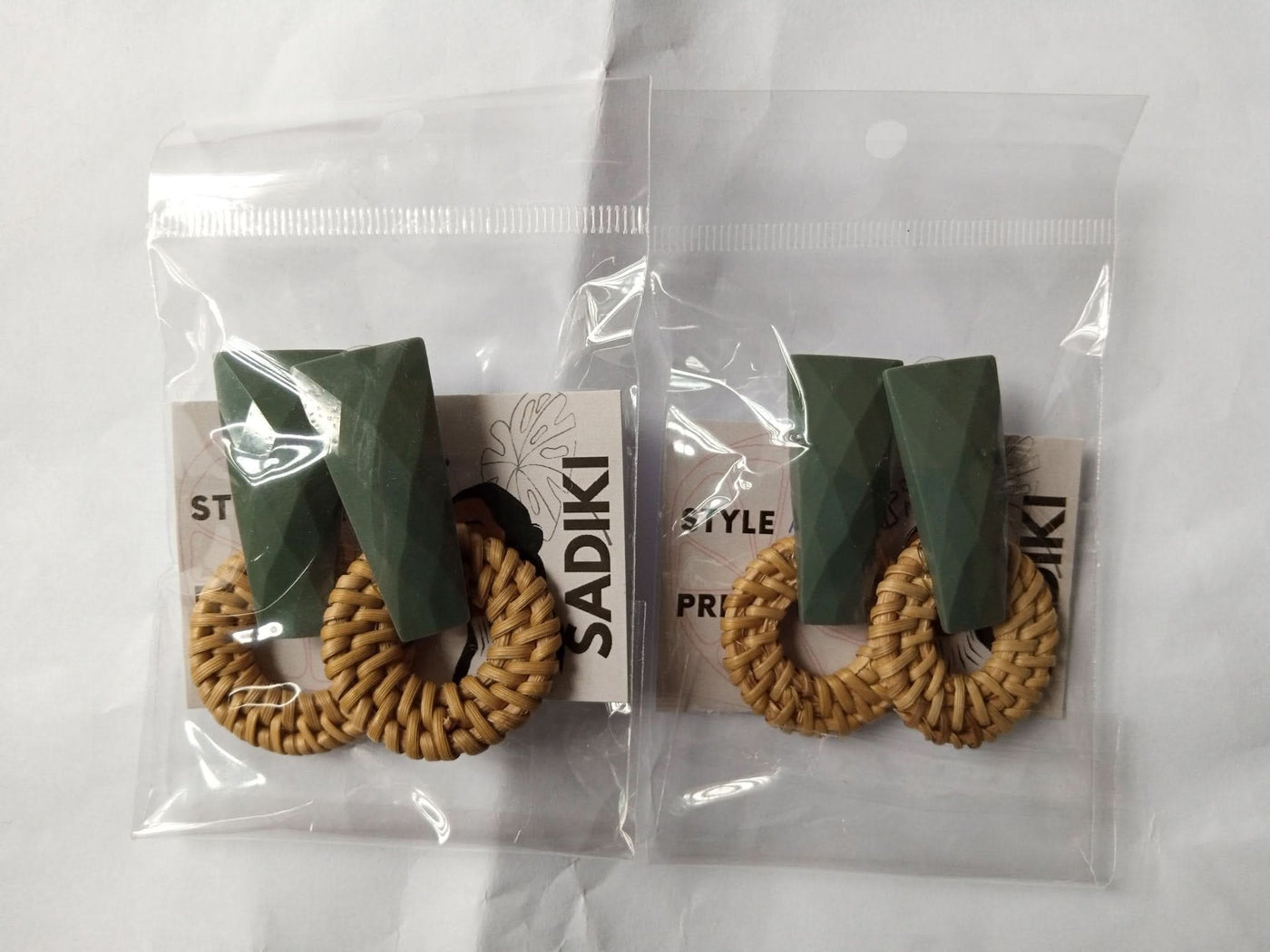 Sadiki Nanazi Earrings - Taupe - Shopzetu