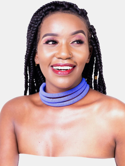 Kawira Tausi Necklace - Purple - Shopzetu