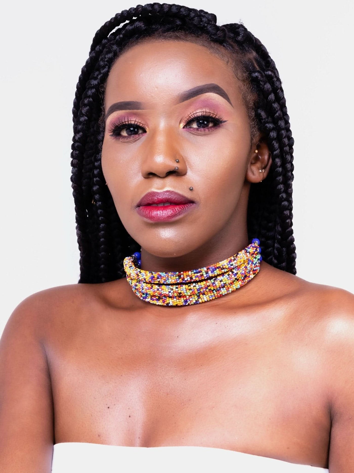 Kawira Tausi Necklace - Multicoloured - Shopzetu