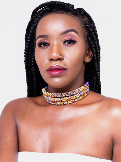 Kawira Tausi Necklace - Multicoloured - Shopzetu