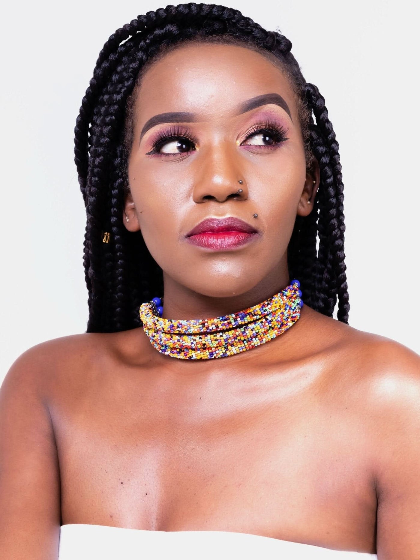 Kawira Tausi Necklace - Multicoloured - Shopzetu