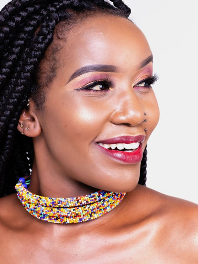 Kawira Tausi Necklace - Multicoloured - Shopzetu