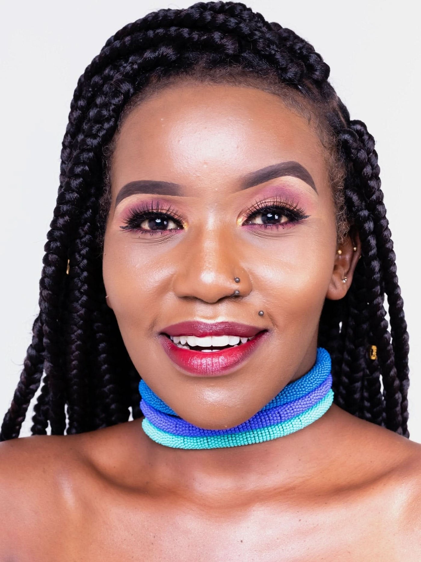 Kawira Tausi Necklace - Blue - Shopzetu