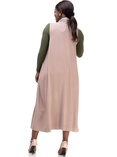 Vivo Basic Sleeveless Long Lily Waterfall - Taupe - Shopzetu