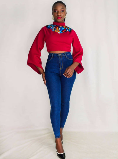 Da'joy Fashions Caru Top - Maroon - Shopzetu