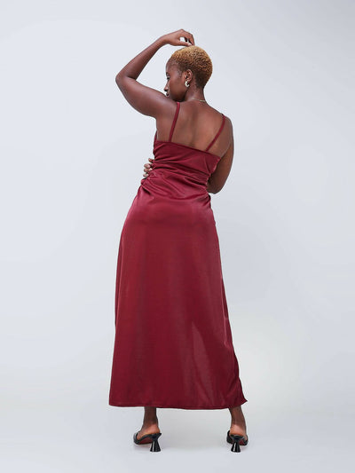 Da'joy Fashions Bond Girl Maxi Dress - Maroon - Shopzetu