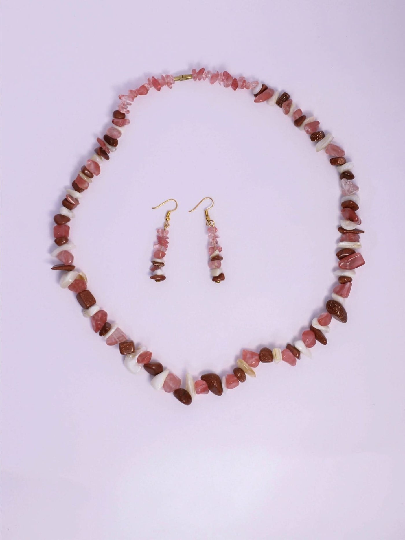 Klewisia Closet Ceramic Mix Necklace Beads Jewellery - Brown - Shopzetu