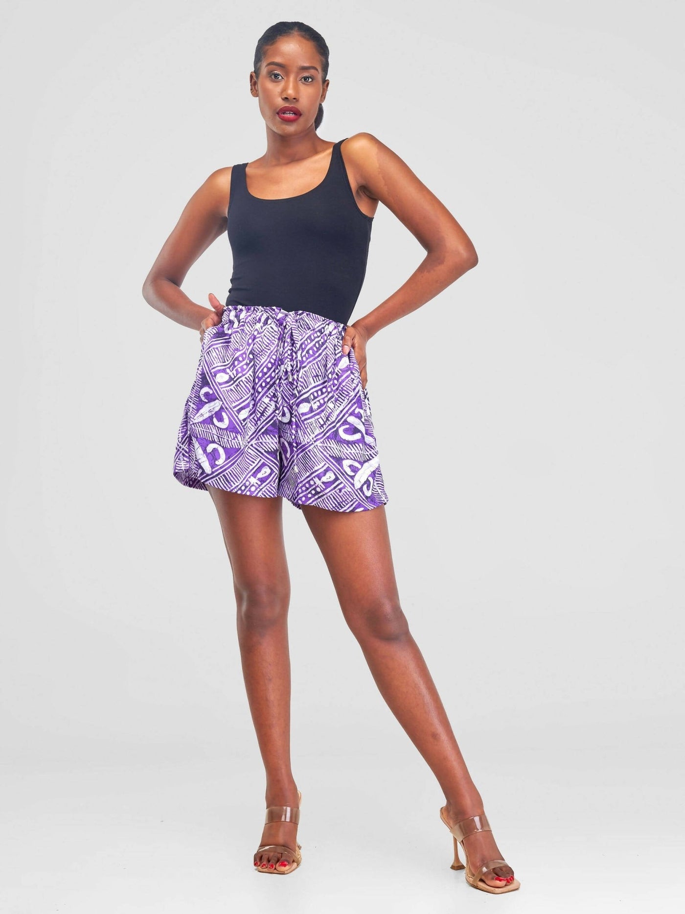 Zoe Qu'an Silk Shorts Only - Purple - Shopzetu