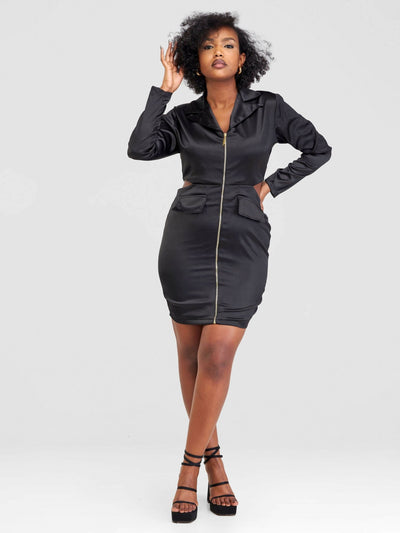 HOT Blazer Dress - Black - Shopzetu