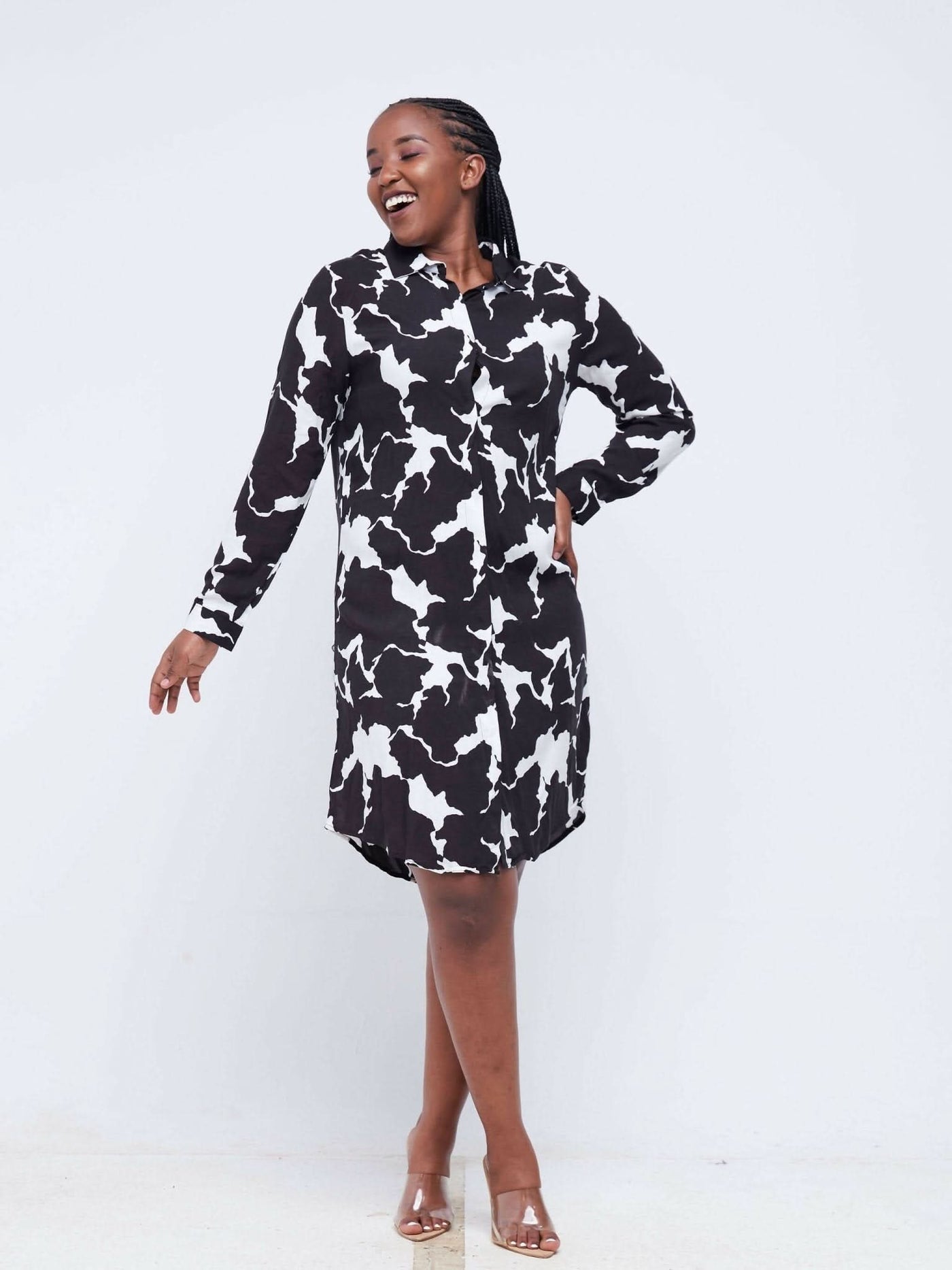 The Fashion Frenzy Shirt Dress - White - Shopzetu