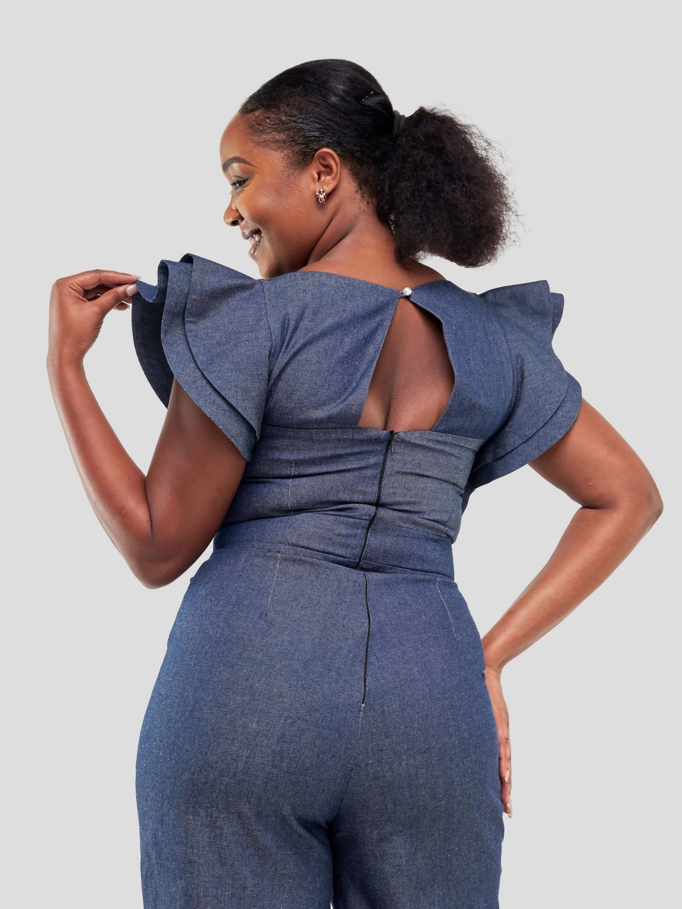 Tuli Naledi Jumpsuit - Navy Blue - Shopzetu