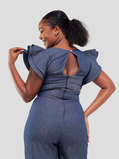 Tuli Naledi Jumpsuit - Navy Blue - Shopzetu