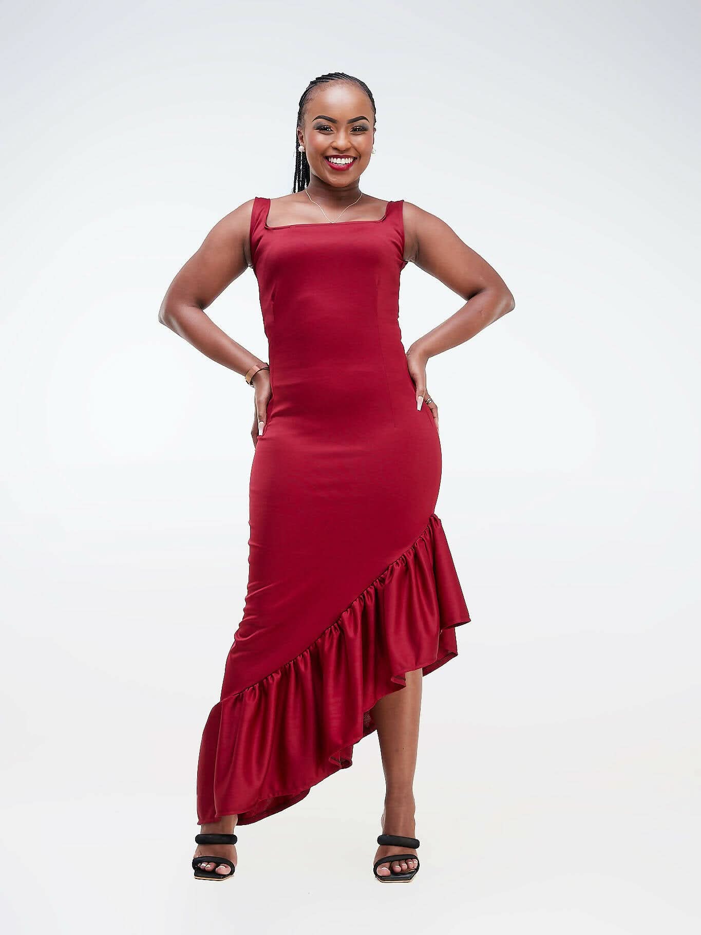 Da'joy Fashions Diva Maxi Dress - Maroon - Shopzetu