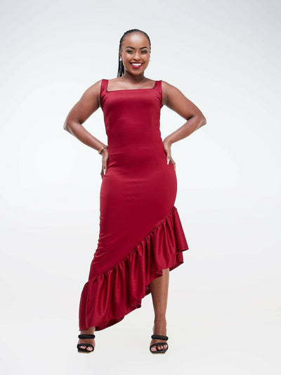 Da'joy Fashions Diva Maxi Dress - Maroon - Shopzetu