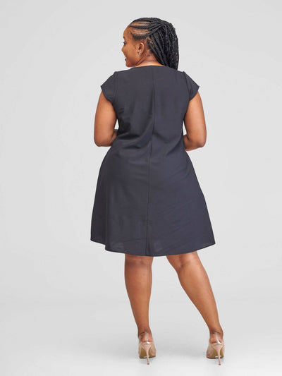 Jolly Fancy Wear Aika Shift Dress - Black / Orange - Shopzetu
