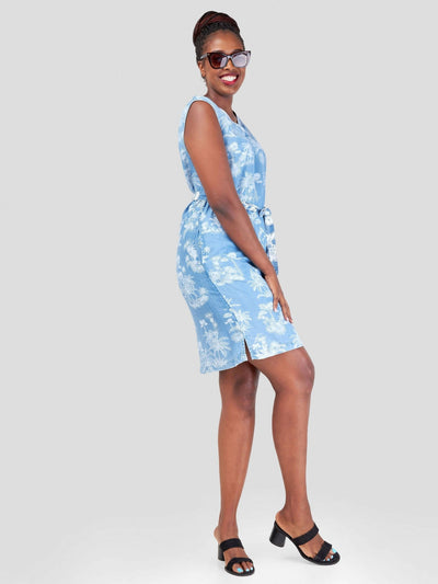 Valuespot Denim-Look Lyocell Dress - Blue - Shopzetu