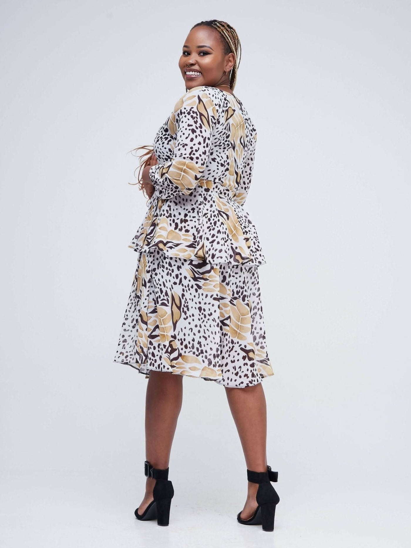 Dewuor Two Layered chiffon - Light Brown - Shopzetu
