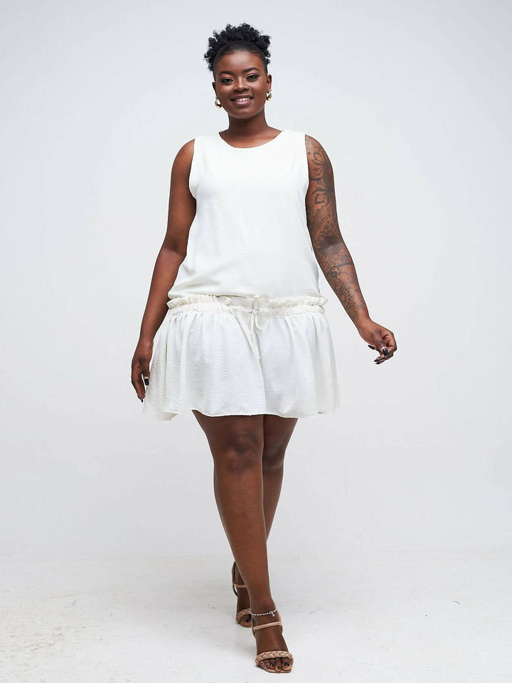 Simbaress Pierra Shift Dress - Cream - Shopzetu