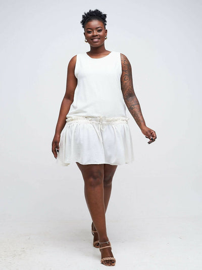 Simbaress Pierra Shift Dress - Cream - Shopzetu