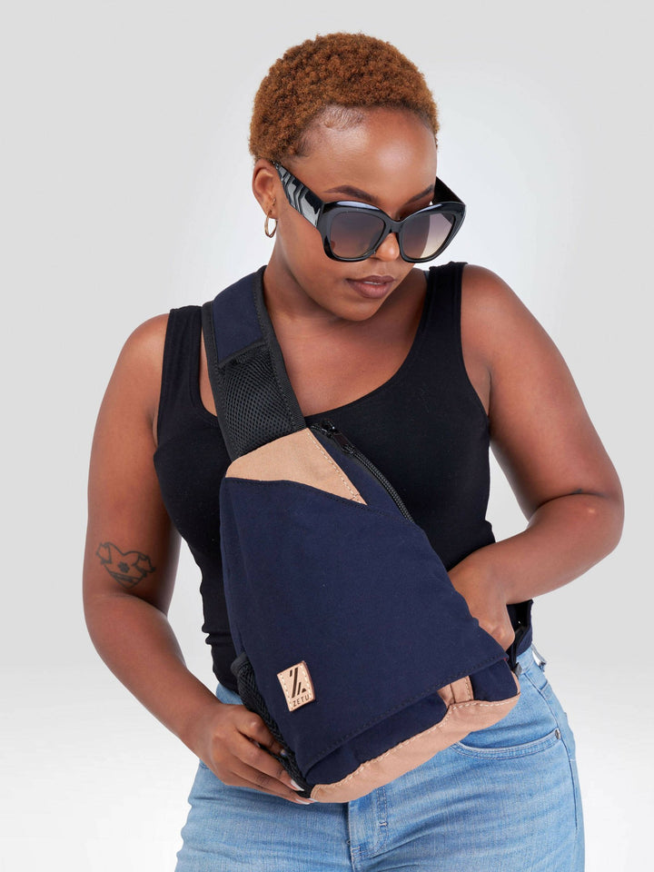 Zetu Africa Slingbag Crossbag - Navy Blue - Shopzetu