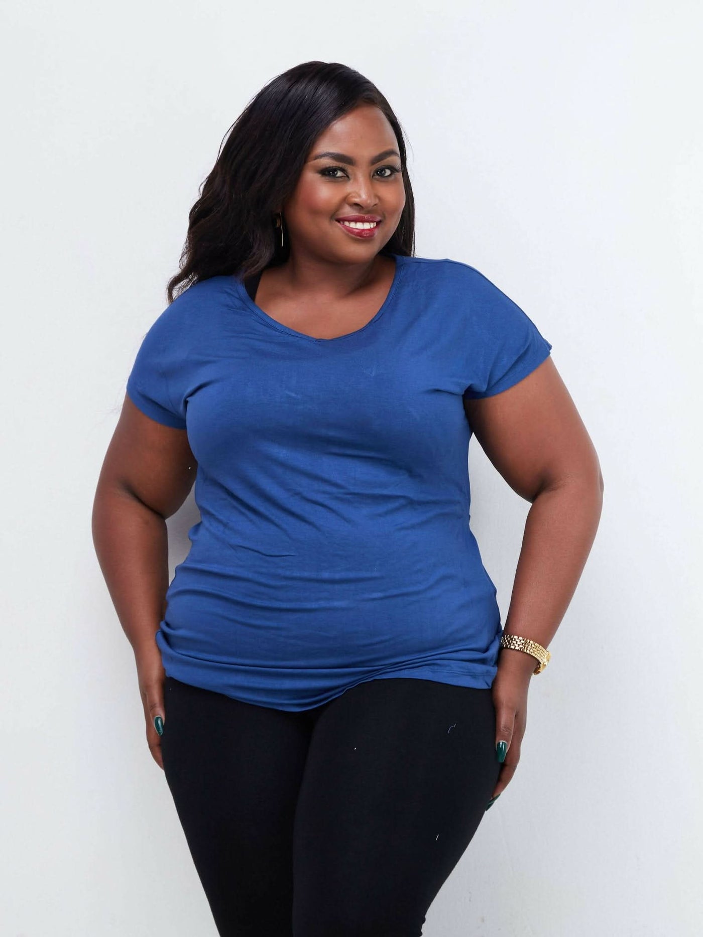 Hessed Short Sleeved Top - Blue - Shopzetu