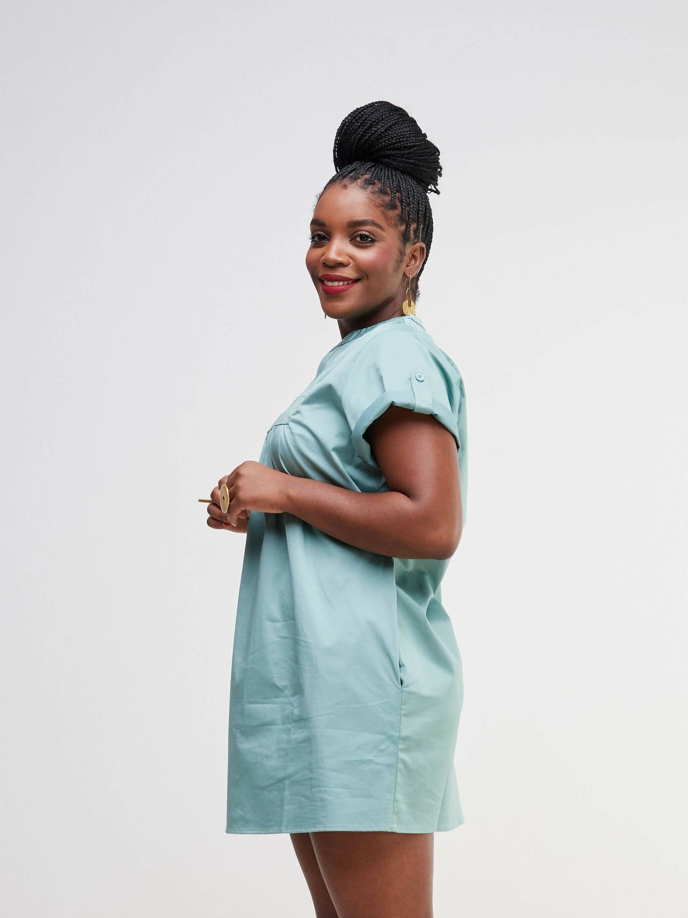 Valuespot Cotton Dress - Green - Shopzetu