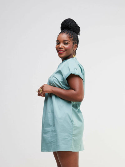 Valuespot Cotton Dress - Green - Shopzetu