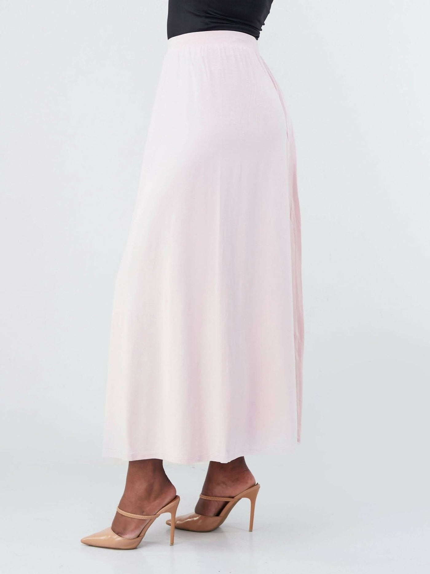 Hessed Maxi Wide Skirt - Pink - Shopzetu